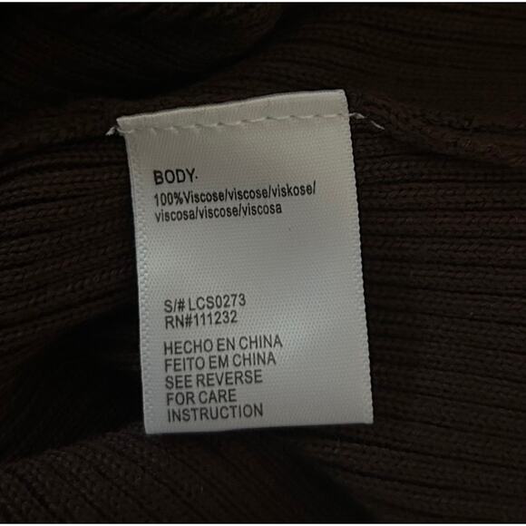 Lucca Women’s Size Medium Brown Chella Ribbed Sweater Peek A Boo Cutout Top - Picture 6 of 7